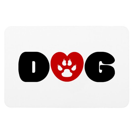 Dog Love Heart Magneet (Horizontaal)