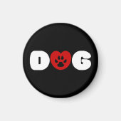 Dog Love Heart Magneet (Voorkant)