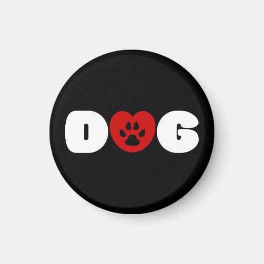 Dog Love Heart Magneet (Voorkant)