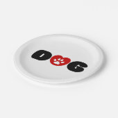 Dog Love Heart Papieren Bordje (Gekanteld)