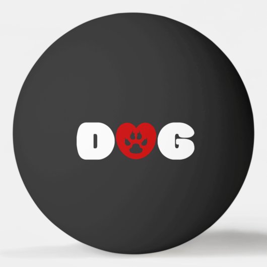 Dog Love Heart Ping Pong Ball (Voorkant)