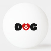 Dog Love Heart Pingpongbal (Voorkant)