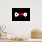 Dog Love Heart Poster (Keuken)