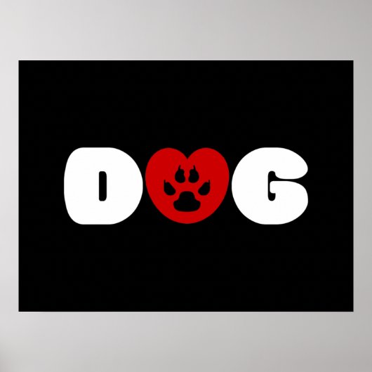 Dog Love Heart Poster (Voorkant)