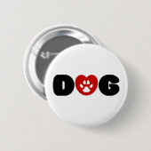 Dog Love Heart Ronde Button 5,7 Cm (Voorkant /achterkant)