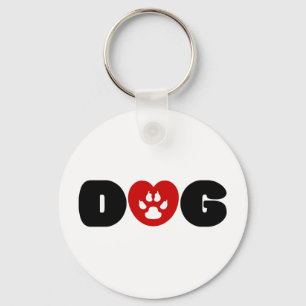 Dog Love Heart Sleutelhanger