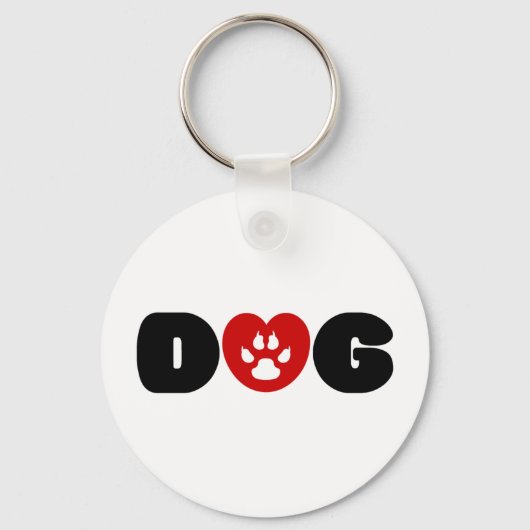 Dog Love Heart Sleutelhanger (Voorkant)