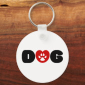 Dog Love Heart Sleutelhanger (Voorkant)