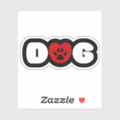 Dog Love Heart Sticker (Vel)