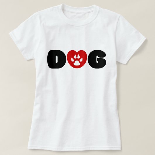 Dog Love Heart T-shirt (Design voorkant)