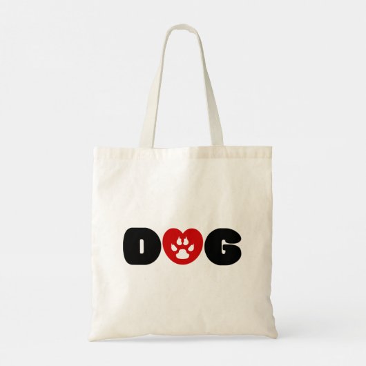 Dog Love Heart Tote Bag (Achterkant)