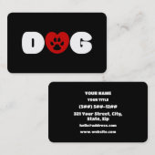Dog Love Heart Visitekaartje (Voorkant / Achterkant)