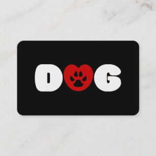 Dog Love Heart Visitekaartje