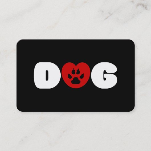 Dog Love Heart Visitekaartje (Voorkant)