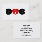 Dog Love Heart Visitekaartje (Voorkant / Achterkant)