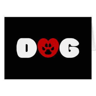 Dog Love Heart Wenskaart