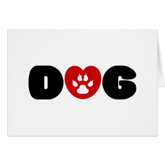 Dog Love Heart Wenskaart (Voorkant Horizontaal)