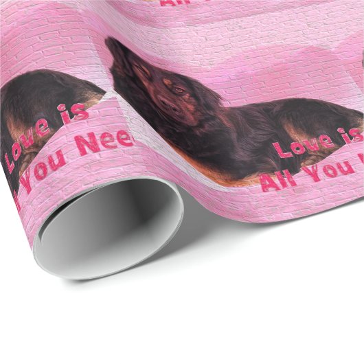 Dog Love is alles wat je nodig hebt Cadeaupapier (Rol Hoek)