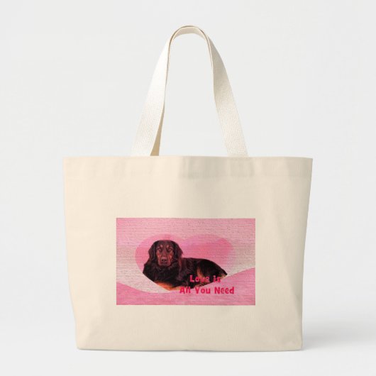 Dog Love is alles wat je nodig hebt Grote Tote Bag (Voorkant)
