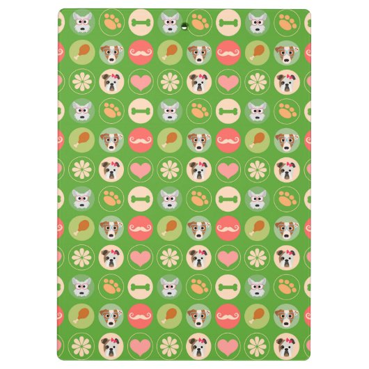 Dog Love on Green Klembord (Achterkant)