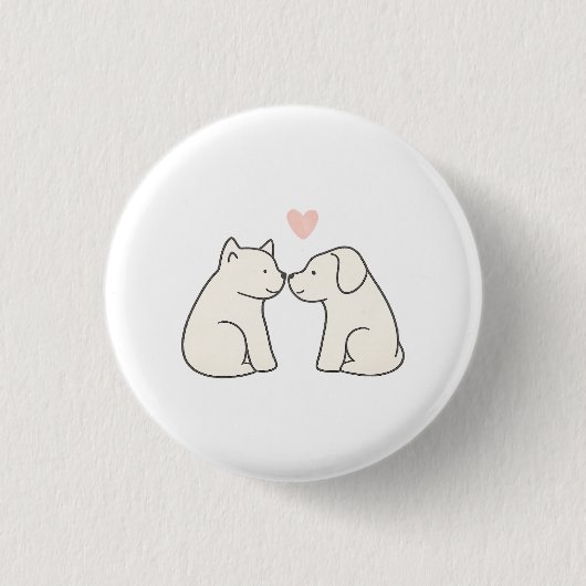 Dog Love Ronde Button 3,2 Cm (Voorkant)