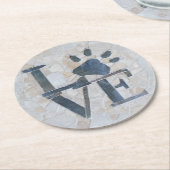 Dog Love Ronde Kartonnen Onderzetter (Gebogen)