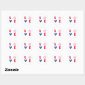 Dog Love Ronde Sticker (Vel)