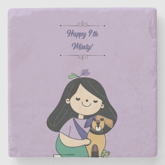 Dog Love Stenen Onderzetter (Voorkant)