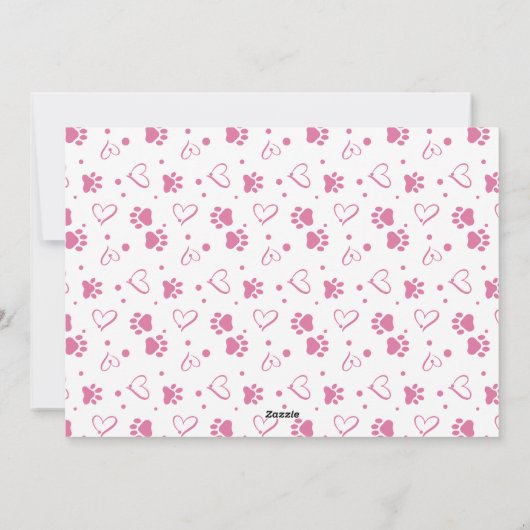 Dog LOVE Valentijnsdag Custom Roze Pet Foto Feestdagenkaart (Achterkant)