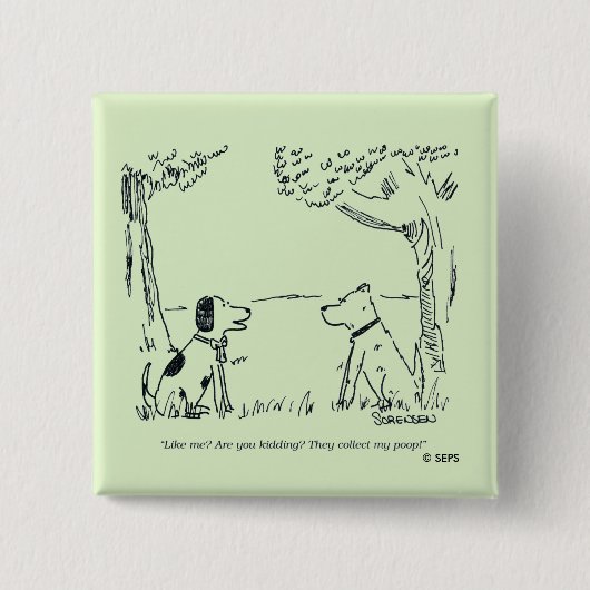 Dog Love Vierkante Button 5,1 Cm (Voorkant)