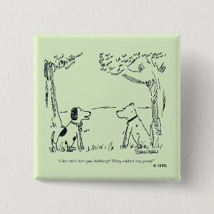 Dog Love Vierkante Button 5,1 Cm