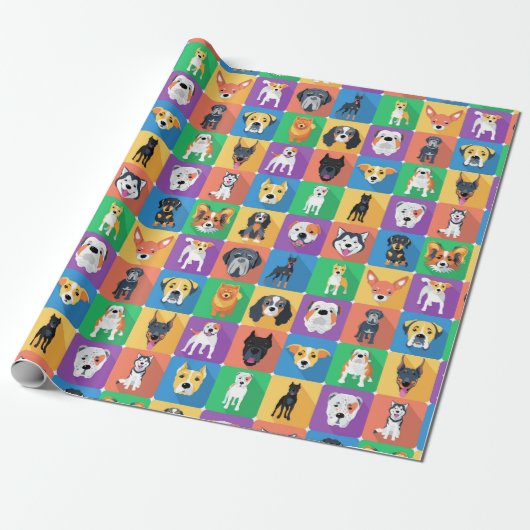 Dog Love Wrapping Paper Cadeaupapier (Uitgerold)