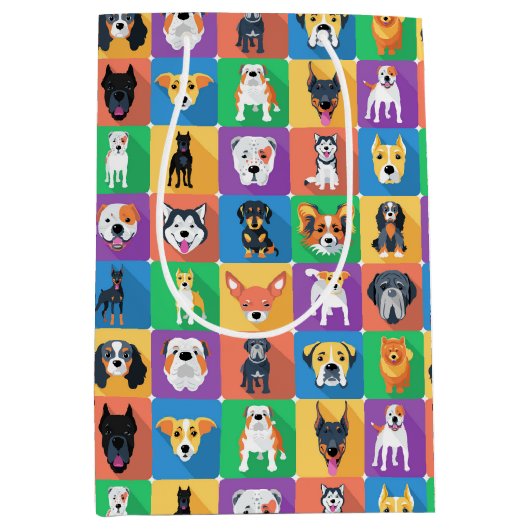 Dog Love Wrapping Paper Medium Cadeauzakje (Voorkant)