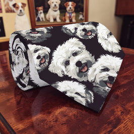 Dog Lover Canine Retro Custom Tie Stropdas