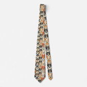 Dog Lover Canine Retro Custom Tie Stropdas (Voorkant)