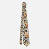 Dog Lover Canine Retro Custom Tie Stropdas (Achterkant)