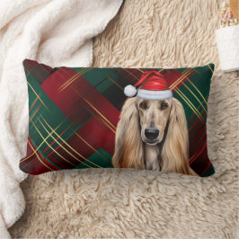 Dog Lover Christmas Afghan Hound Holiday Plaid Kussen