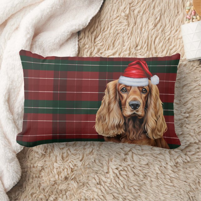 Dog Lover Christmas Cocker Spaniel Holiday Plaid Kussen (Deken)
