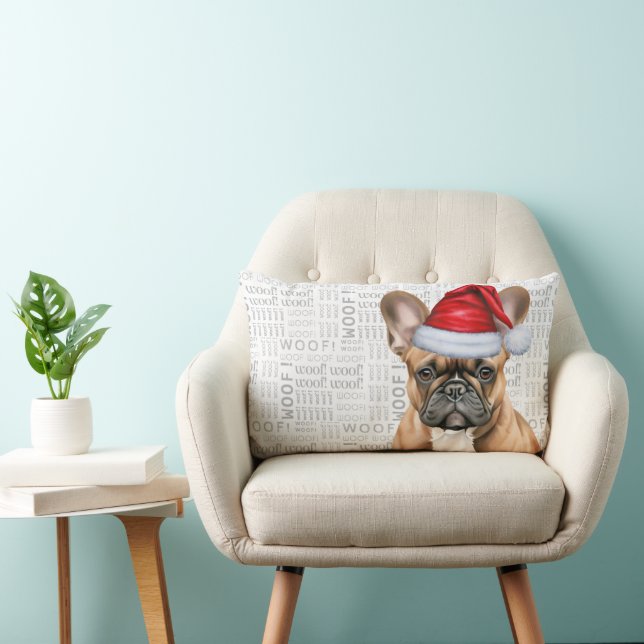 Dog Lover Christmas Cute French Bulldog Holiday Kussen (Stoel)