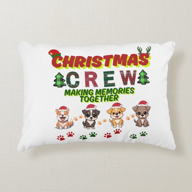 Dog Lover Christmas Family-Christmas crew dogs  Accent Kussen (Voorkant)