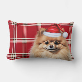 Dog Lover Christmas Pomeranian Holiday Plaid Kussen