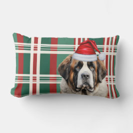 Dog Lover Christmas Saint Bernard Holiday Plaid Kussen