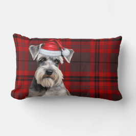 Dog Lover Christmas Schnauzer Holiday Plaid Kussen