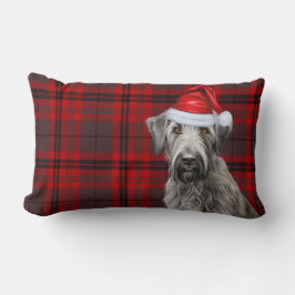 Dog Lover Christmas Wolfhound Red Holiday Plaid Kussen