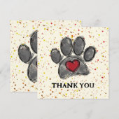 Dog Lover Drawing Watercolor Paint Splatter Bedankkaart (Voorkant / Achterkant)