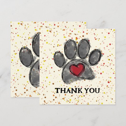 Dog Lover Drawing Watercolor Paint Splatter Bedankkaart (Voorkant / Achterkant)