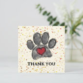 Dog Lover Drawing Watercolor Paint Splatter Bedankkaart (Staand voorkant)