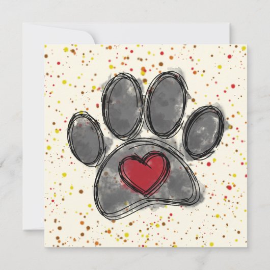 Dog Lover Drawing Watercolor Paint Splatter Bedankkaart (Achterkant)
