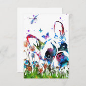 Dog Lover French Bulldog And Dragonfly Bedankkaart (Voorkant / Achterkant)