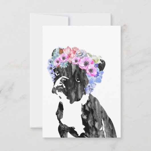 Dog Lover French Bulldog And Flower Bedankkaart (Voorkant)